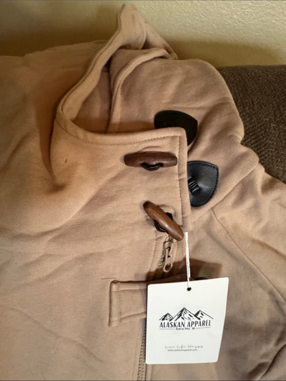 Alaskan Apparel Cozy High-Collar Zip Jacket -  Warm beige LARGE